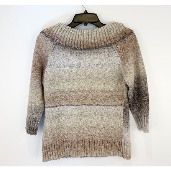 AGB Ombre Knitted Sweater Size Small Neutral 3/4 sleeve - Picture 2 of 5